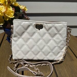Quilted White Crossbody Bag